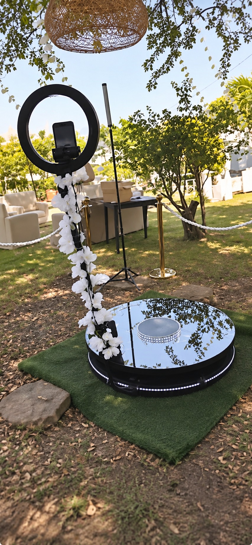Vidéobooth 360 Reflet Magik installé en extérieur